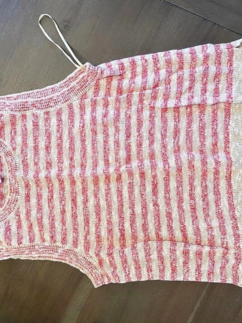 J.Crew Striped Knit Tank Top in Pink & Cream